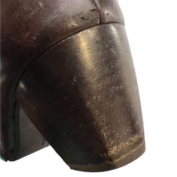 PAUL GREEN Munchen Women's Brown Leather Western Ankle Boot Zipup Sz 7.5 - Picture 8 of 9